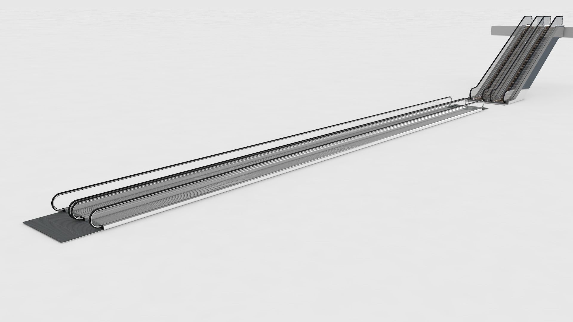 Escalator and Moving Walkway Rigged 3D model_6