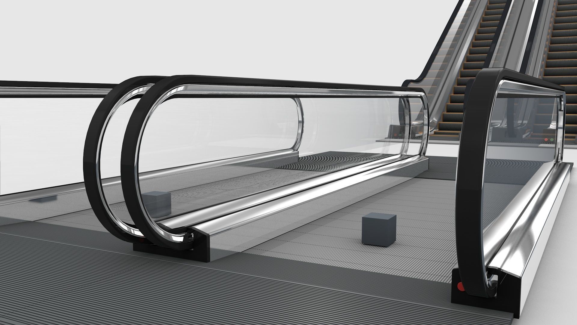Escalator and Moving Walkway Rigged 3D model_7