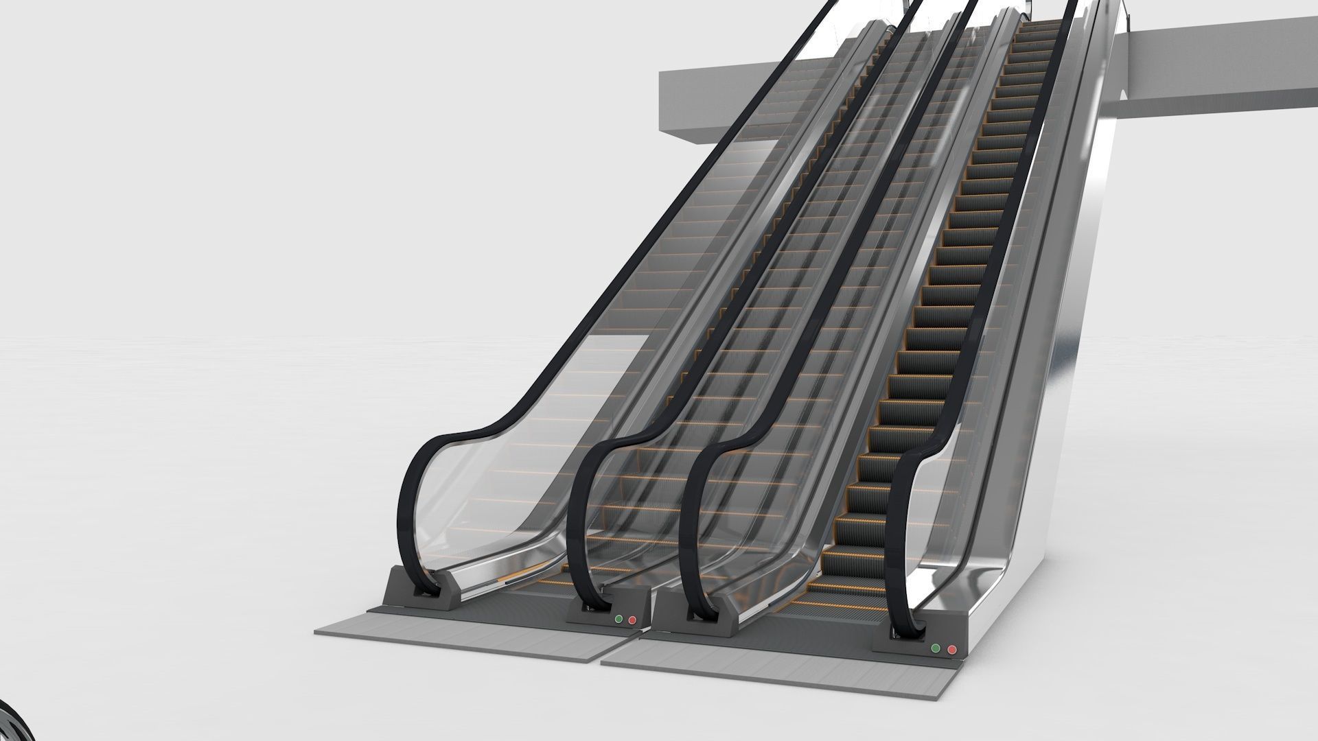 Escalator and Moving Walkway Rigged 3D model_10
