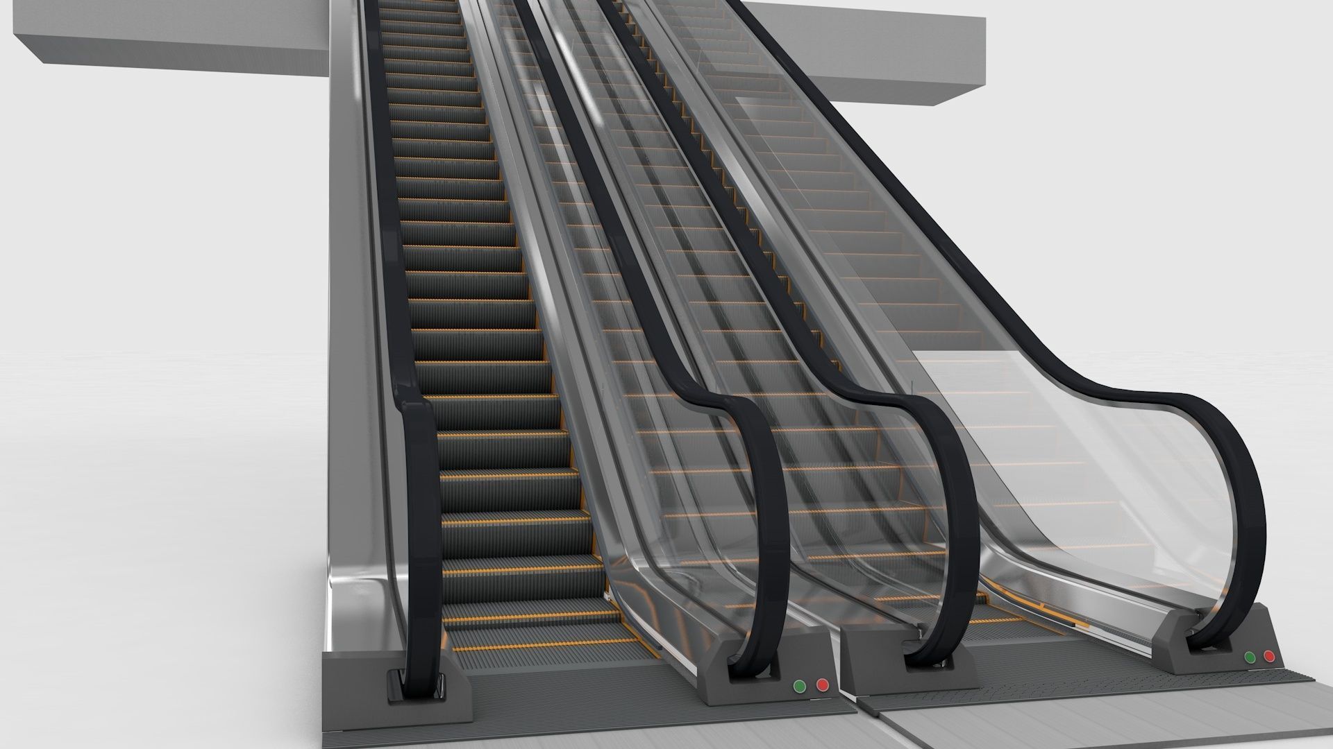 Escalator and Moving Walkway Rigged 3D model_11
