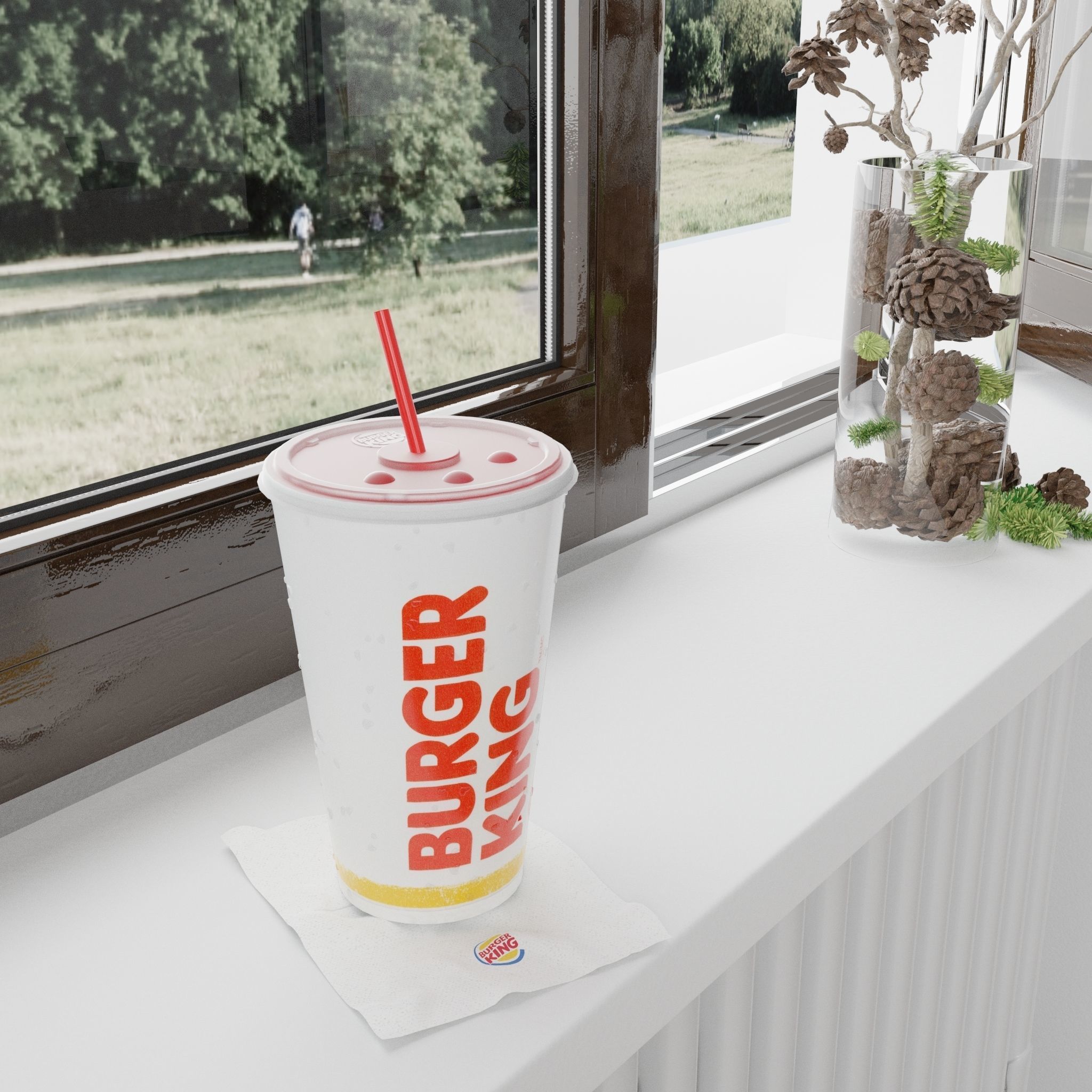 Burger King Photorealistic PBR Cup Low-poly 3D model_7