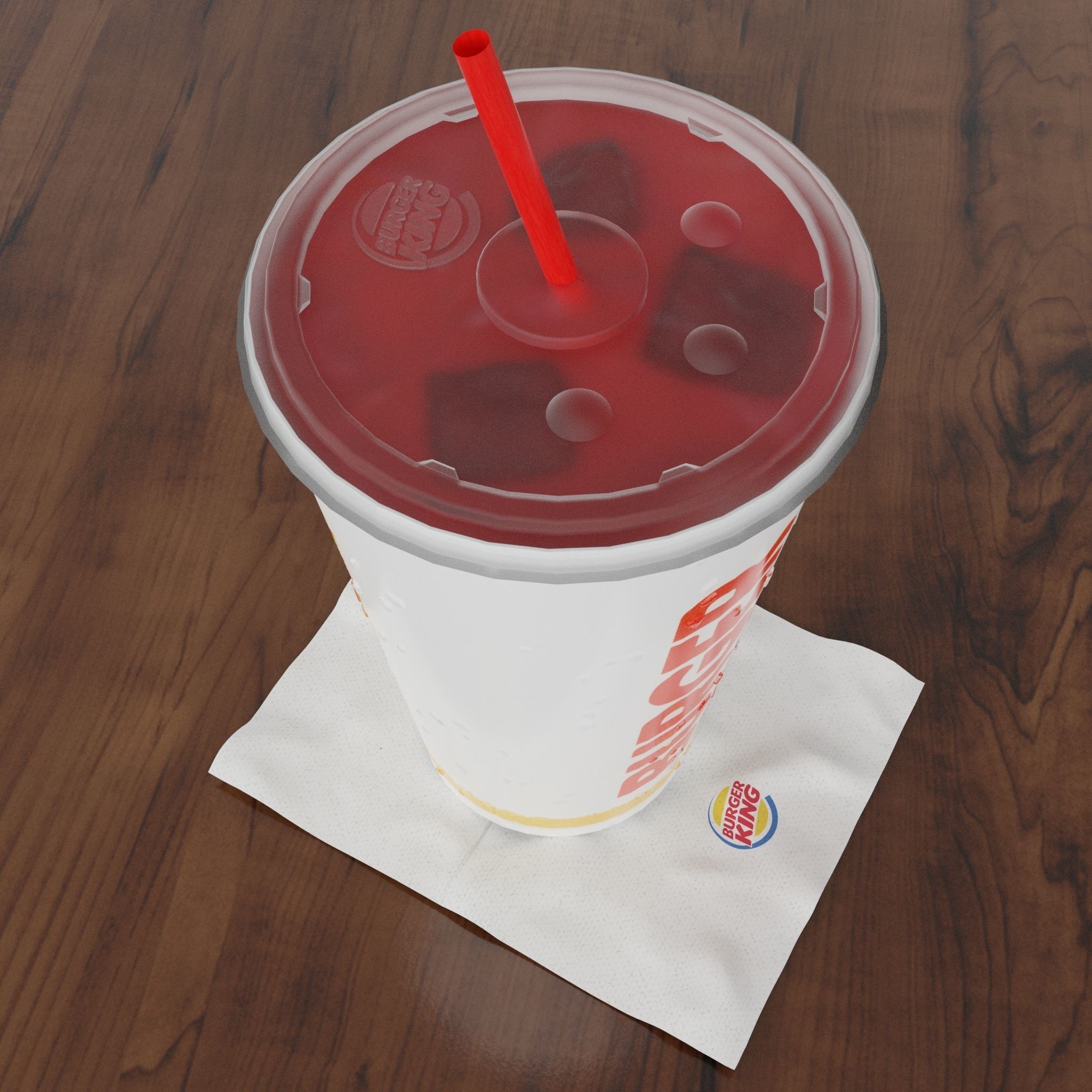 Burger King Photorealistic PBR Cup Low-poly 3D model_11