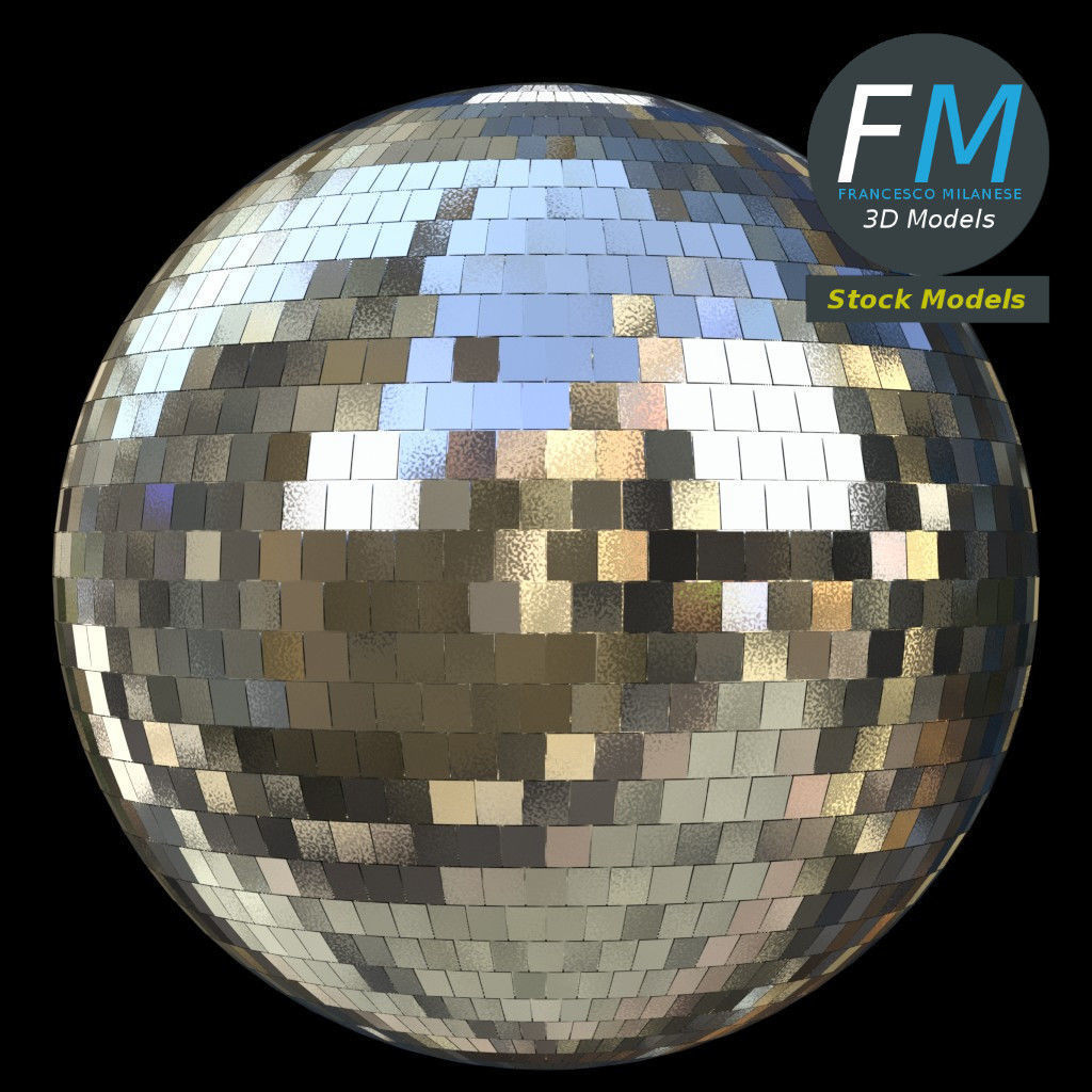 Disco mirror ball 3D model_3