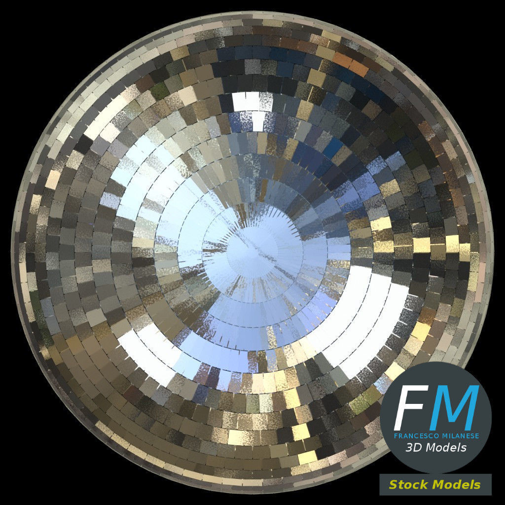 Disco mirror ball 3D model_6