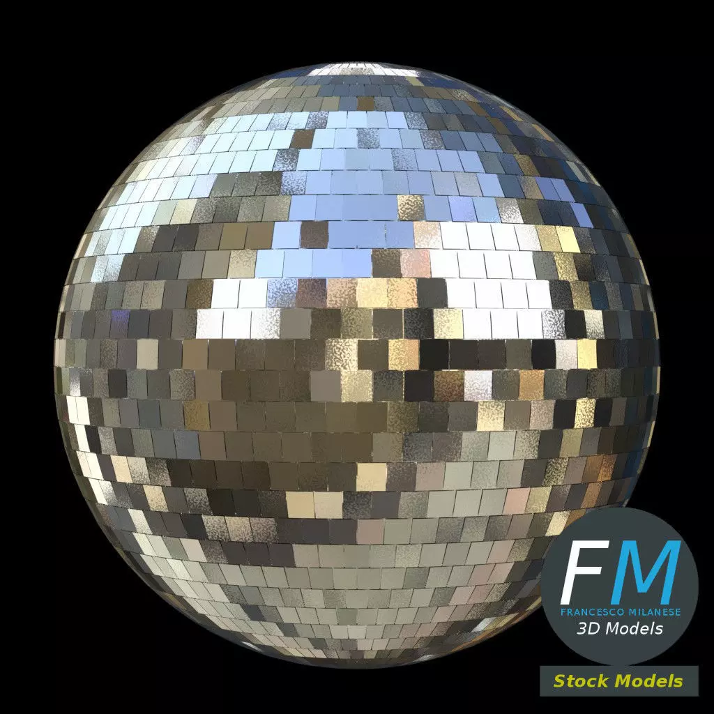 Disco mirror ball 3D model_0