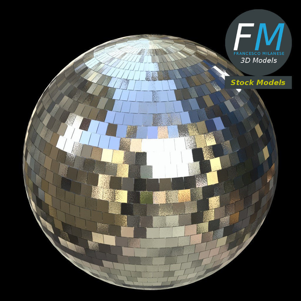 Disco mirror ball 3D model_2