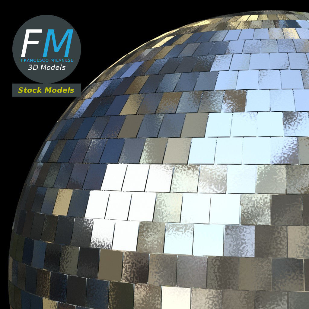 Disco mirror ball 3D model_4