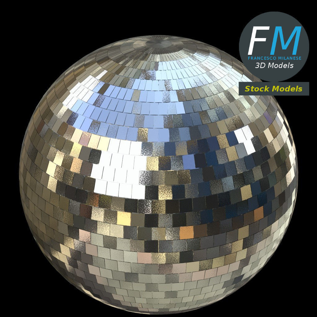 Disco mirror ball 3D model_5