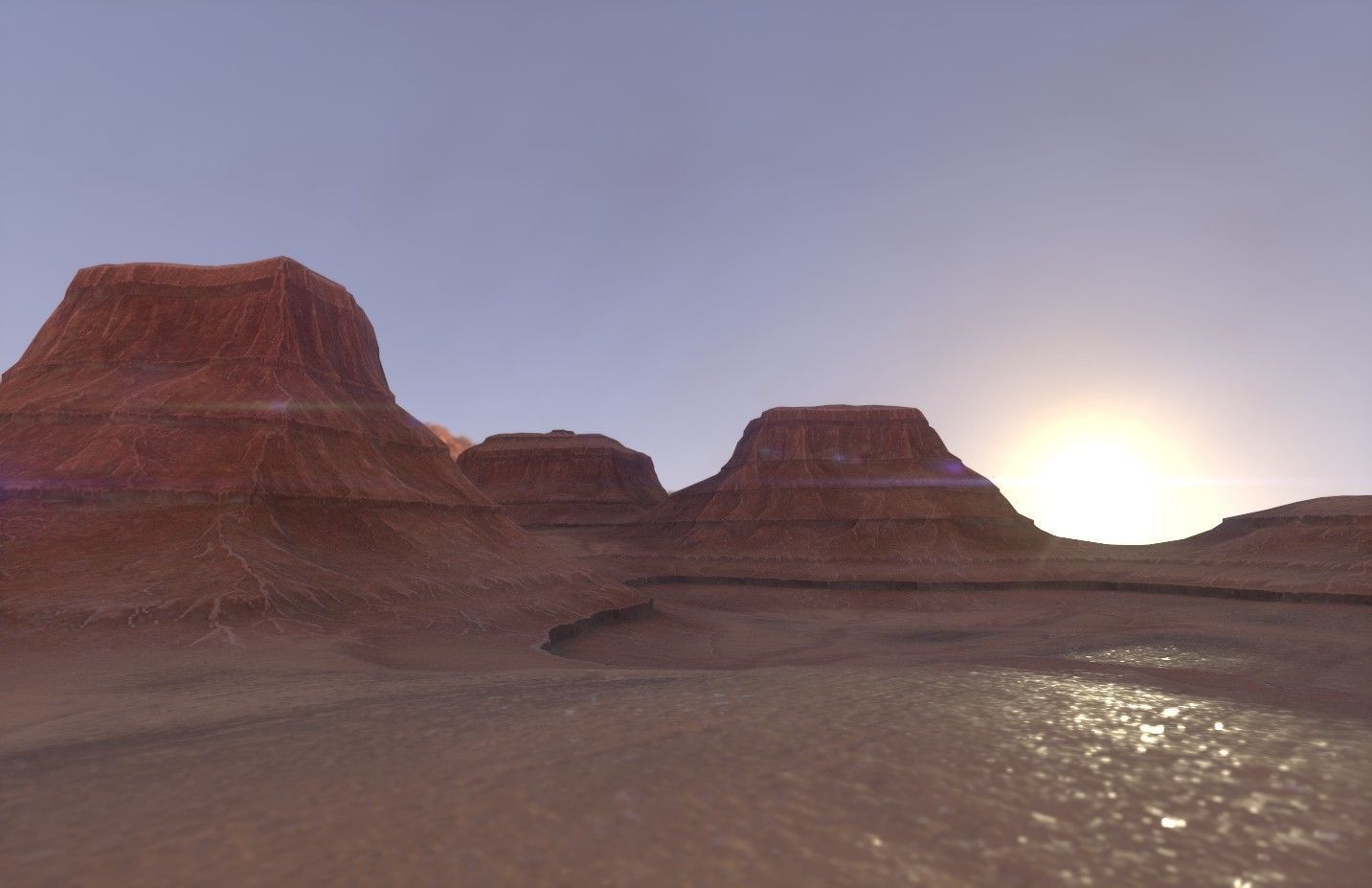 PBR Desert Landscape  Low-poly 3D model and printable stl Low-poly 3D model_1