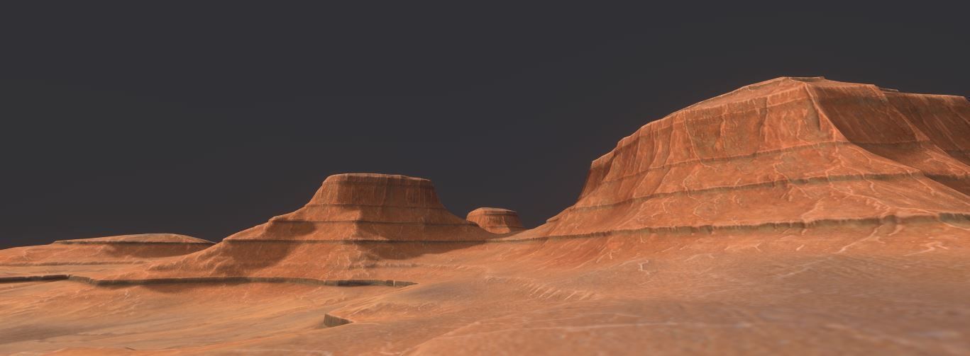PBR Desert Landscape  Low-poly 3D model and printable stl Low-poly 3D model_3