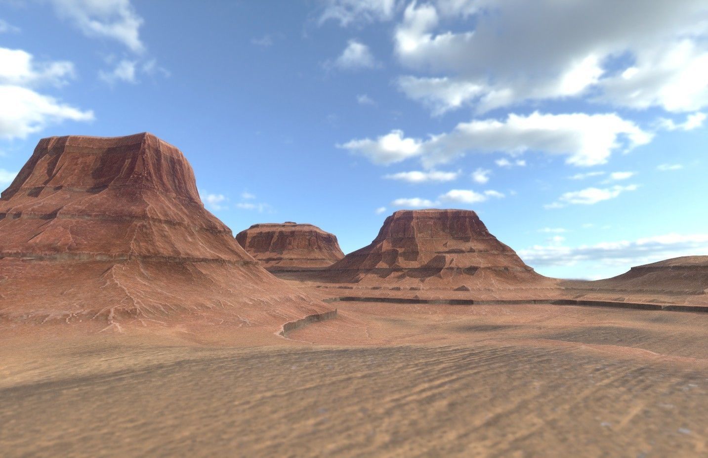 PBR Desert Landscape  Low-poly 3D model and printable stl Low-poly 3D model_2