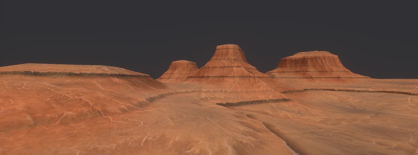 PBR Desert Landscape  Low-poly 3D model and printable stl Low-poly 3D model_4