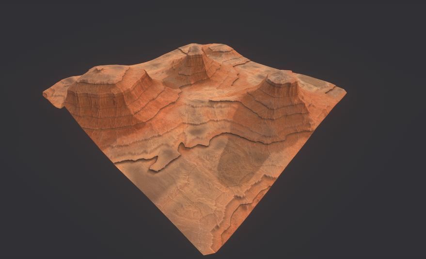 PBR Desert Landscape  Low-poly 3D model and printable stl Low-poly 3D model_5