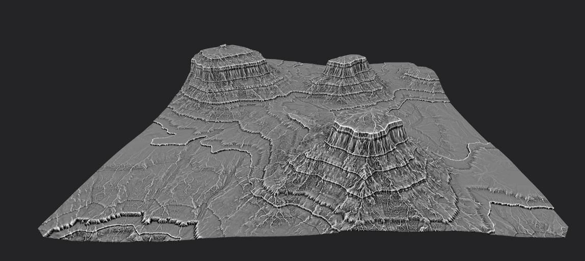 PBR Desert Landscape  Low-poly 3D model and printable stl Low-poly 3D model_7