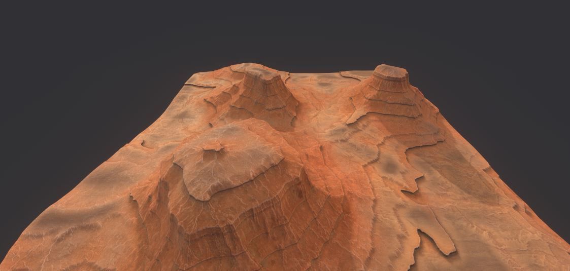 PBR Desert Landscape  Low-poly 3D model and printable stl Low-poly 3D model_6