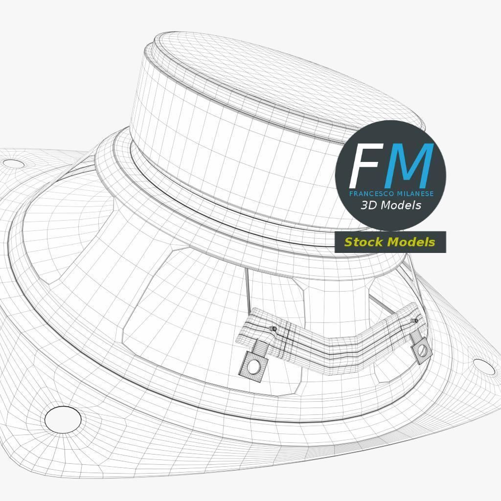 Woofer speaker 3D model_8