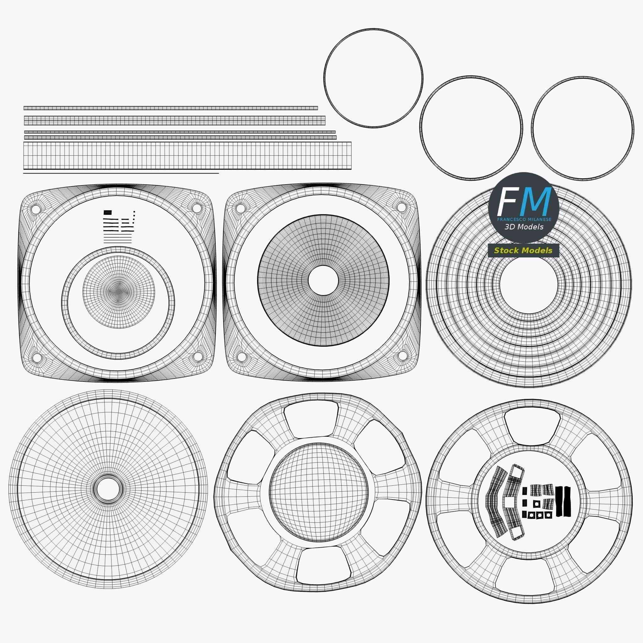 Woofer speaker 3D model_11