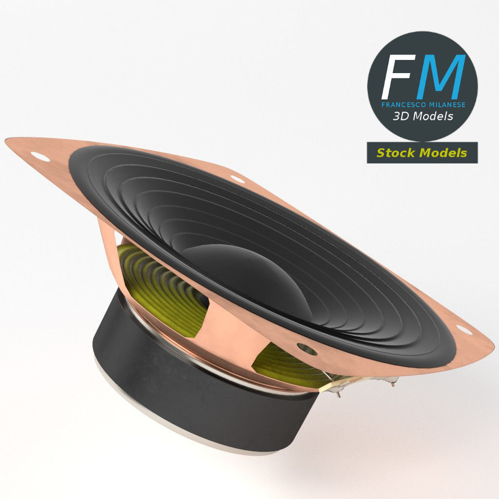 Woofer speaker 3D model_2