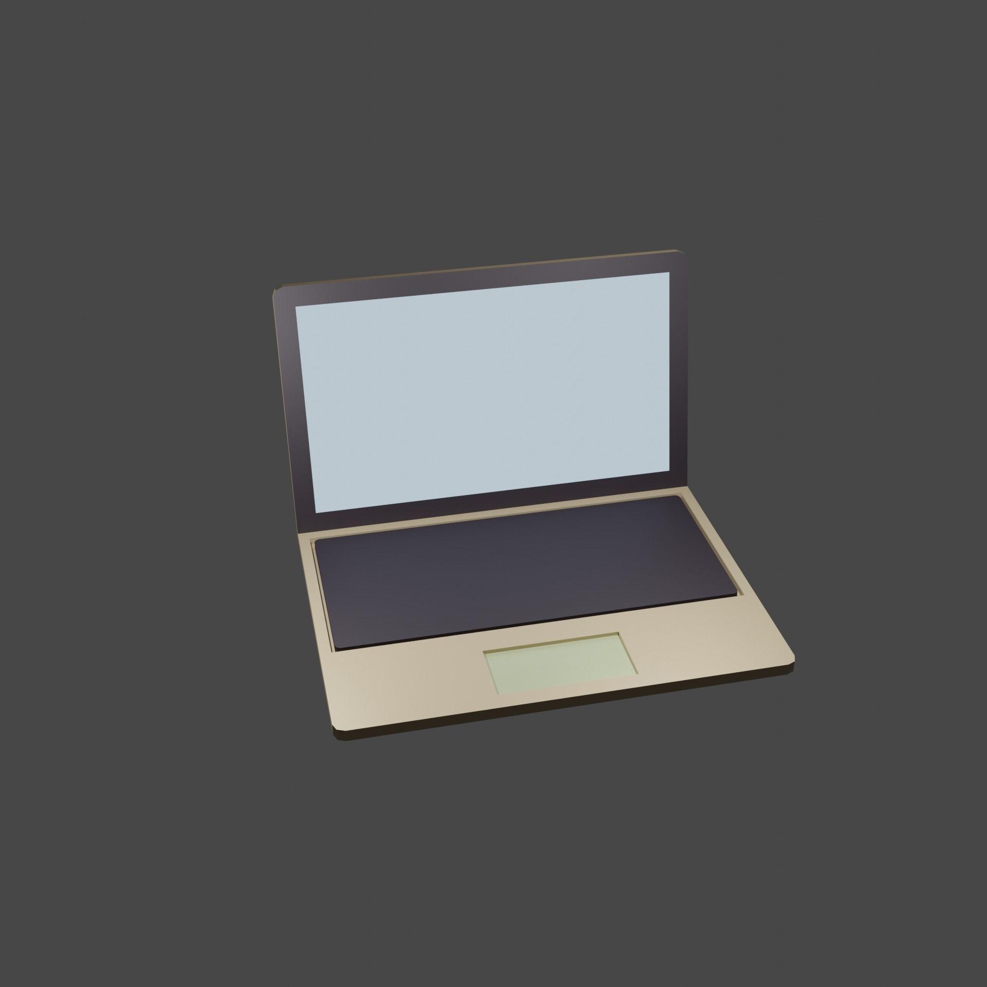 Notebook laptop Low-poly 3D model_2