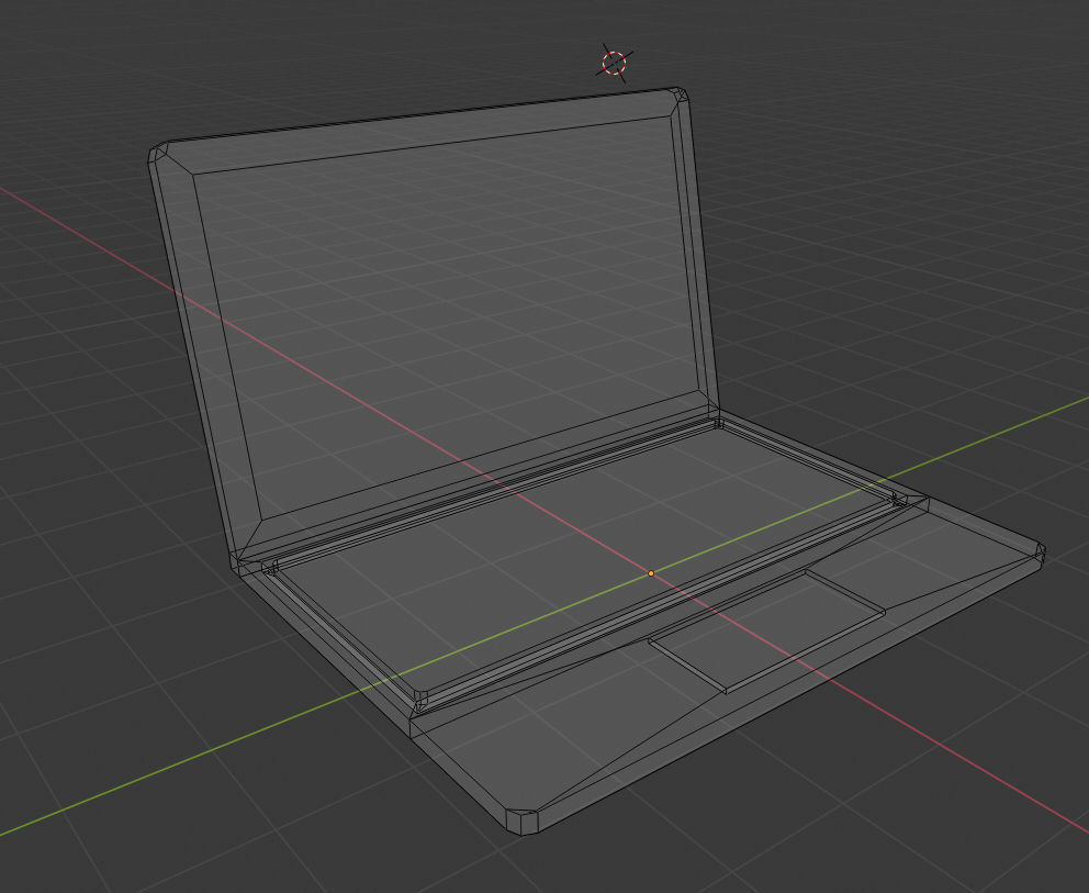 Notebook laptop Low-poly 3D model_3