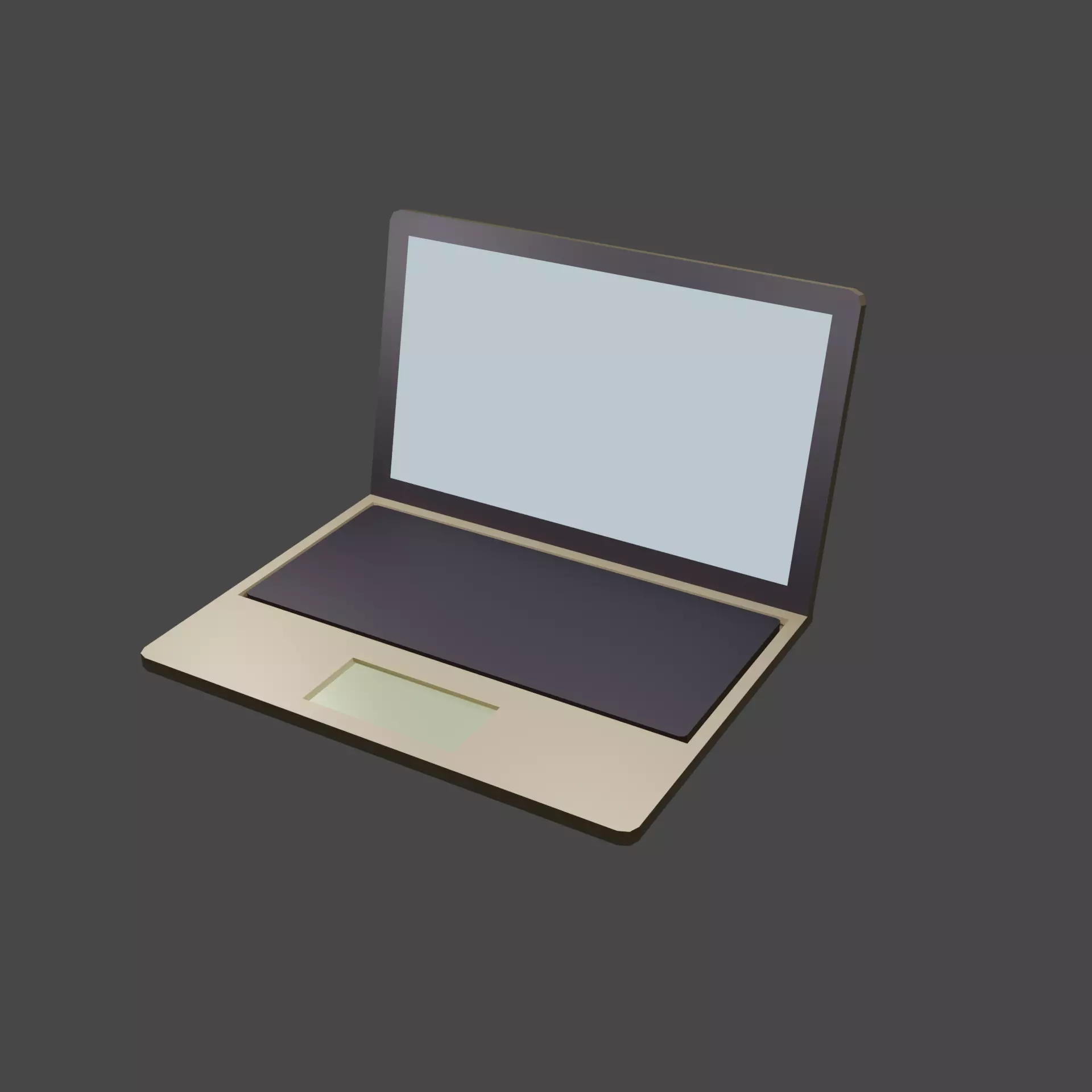 Notebook laptop Low-poly 3D model_0