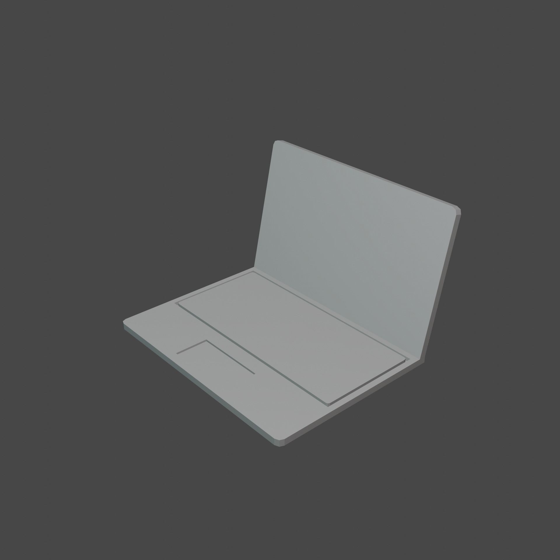 Notebook laptop Low-poly 3D model_5