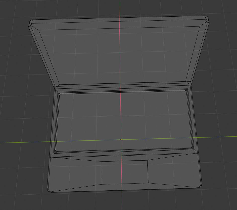 Notebook laptop Low-poly 3D model_4