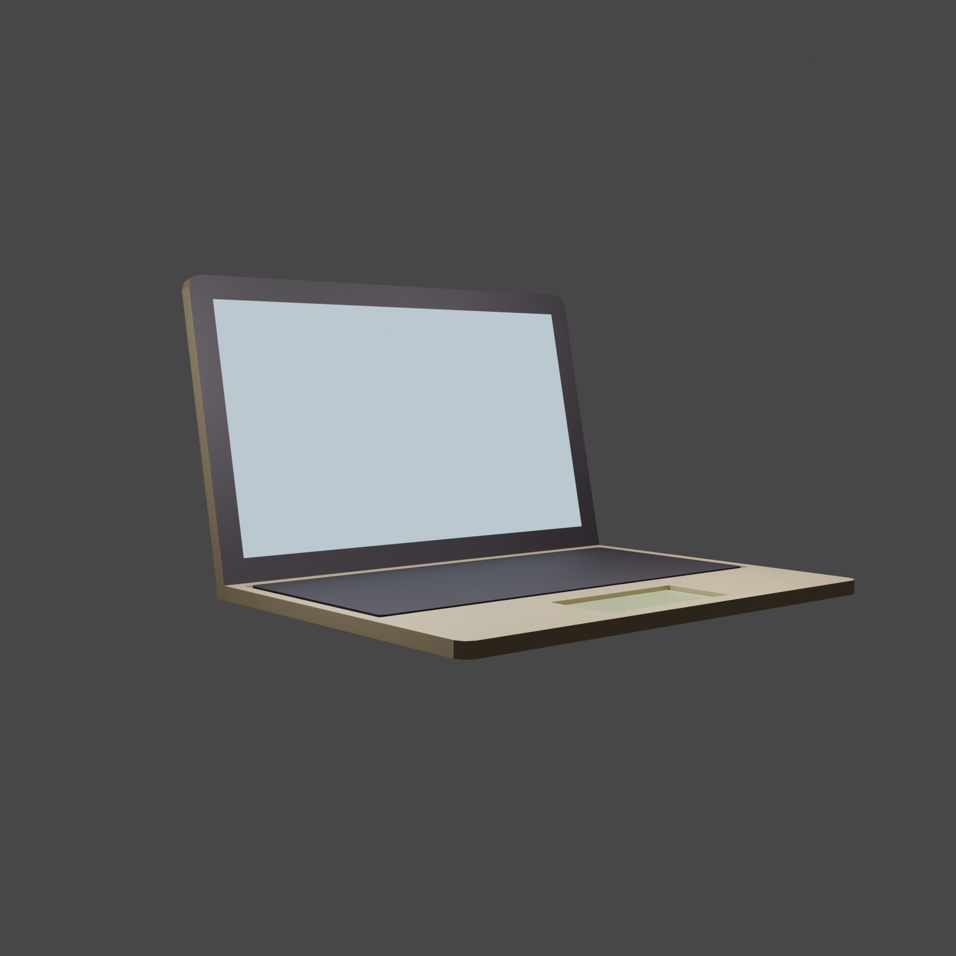 Notebook laptop Low-poly 3D model_1