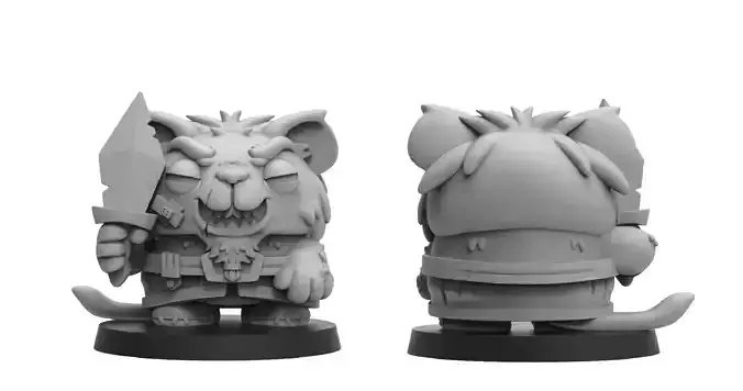 Heresylab - Chibi  Fighter Cat 3D print model