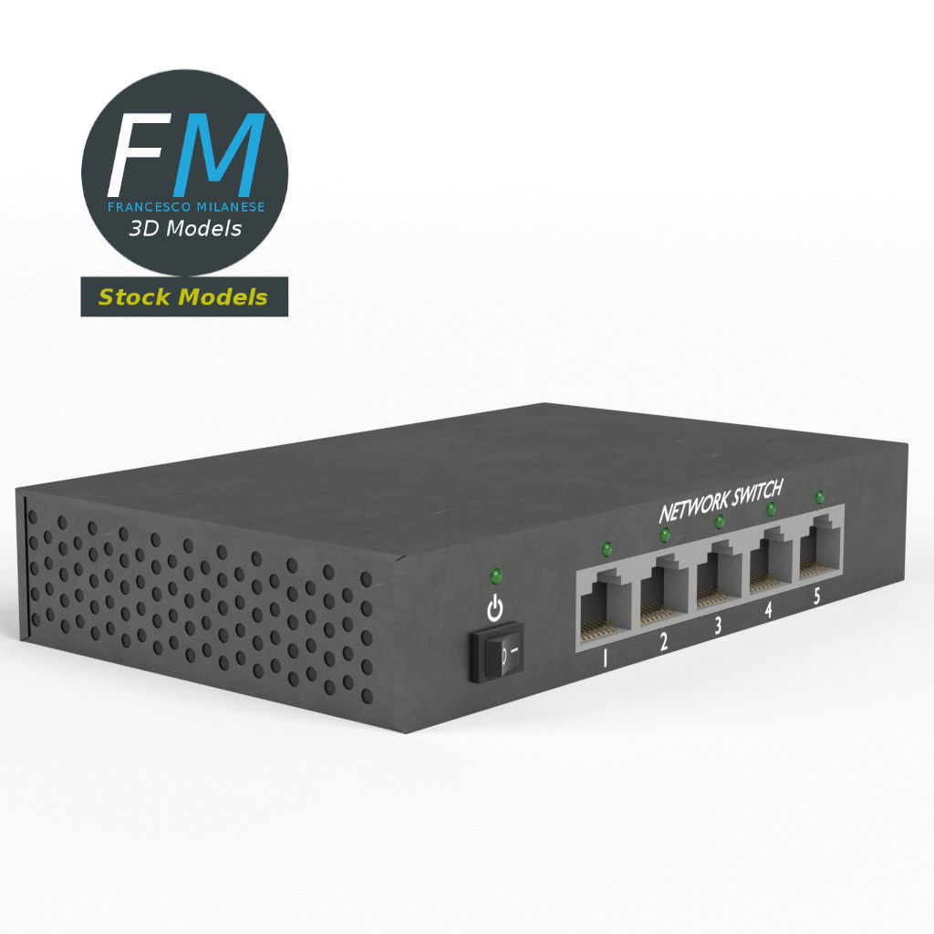 Network switch 3D model_4