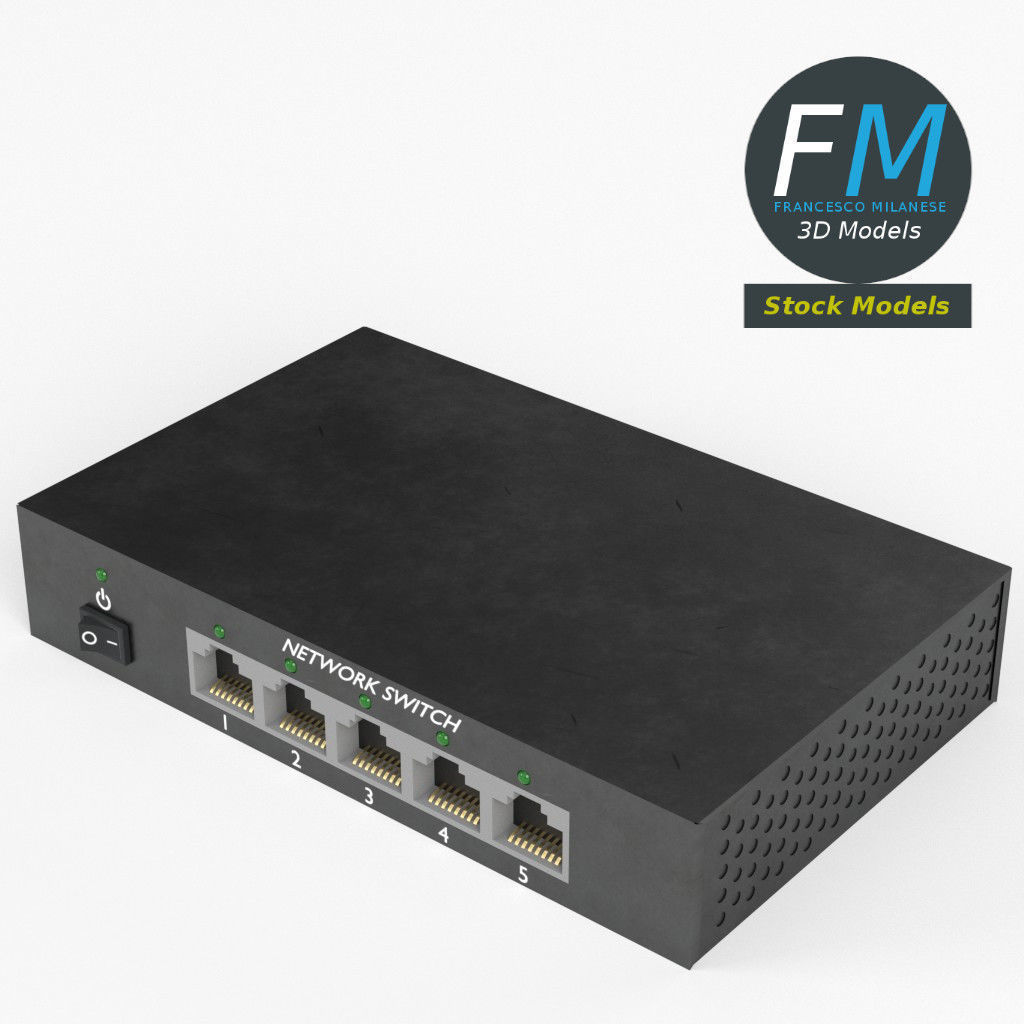 Network switch 3D model_2