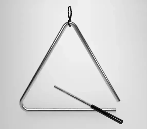 Triangle Instrument 3D Model Low-poly 3D model