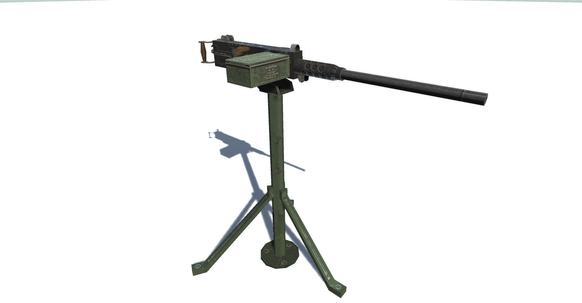 Browning M2 50 Low-poly 3D model_5