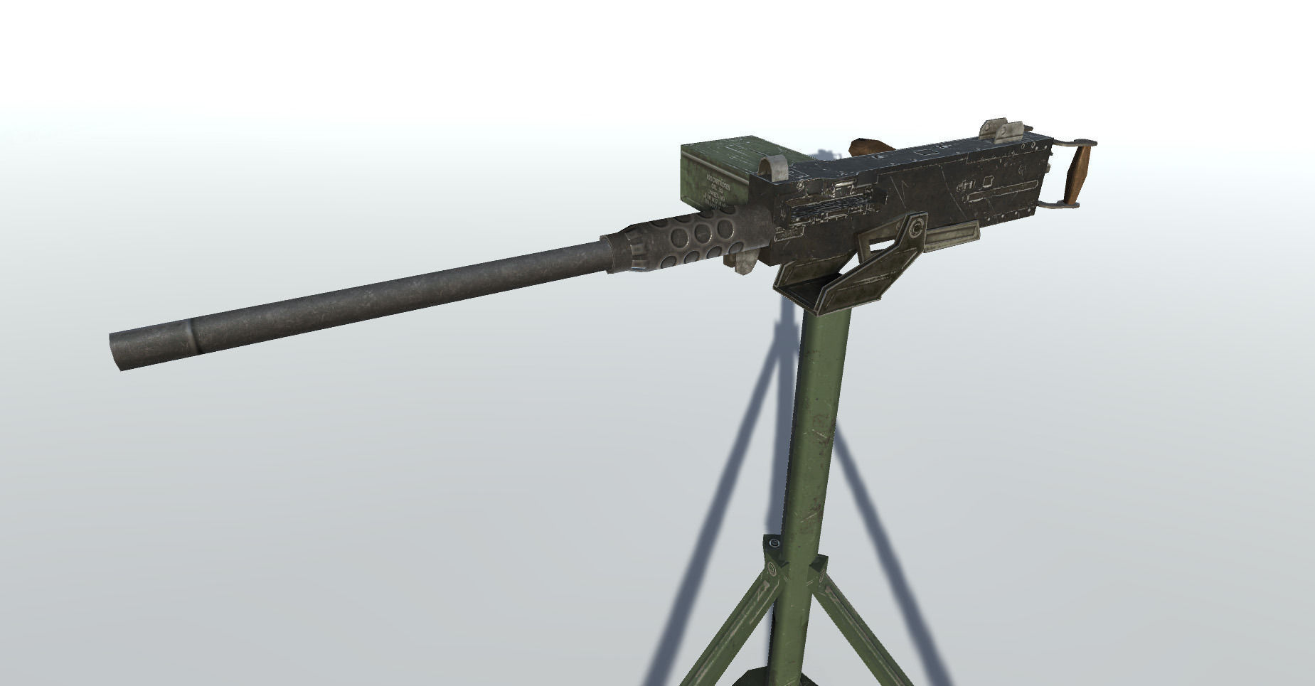 Browning M2 50 Low-poly 3D model_3