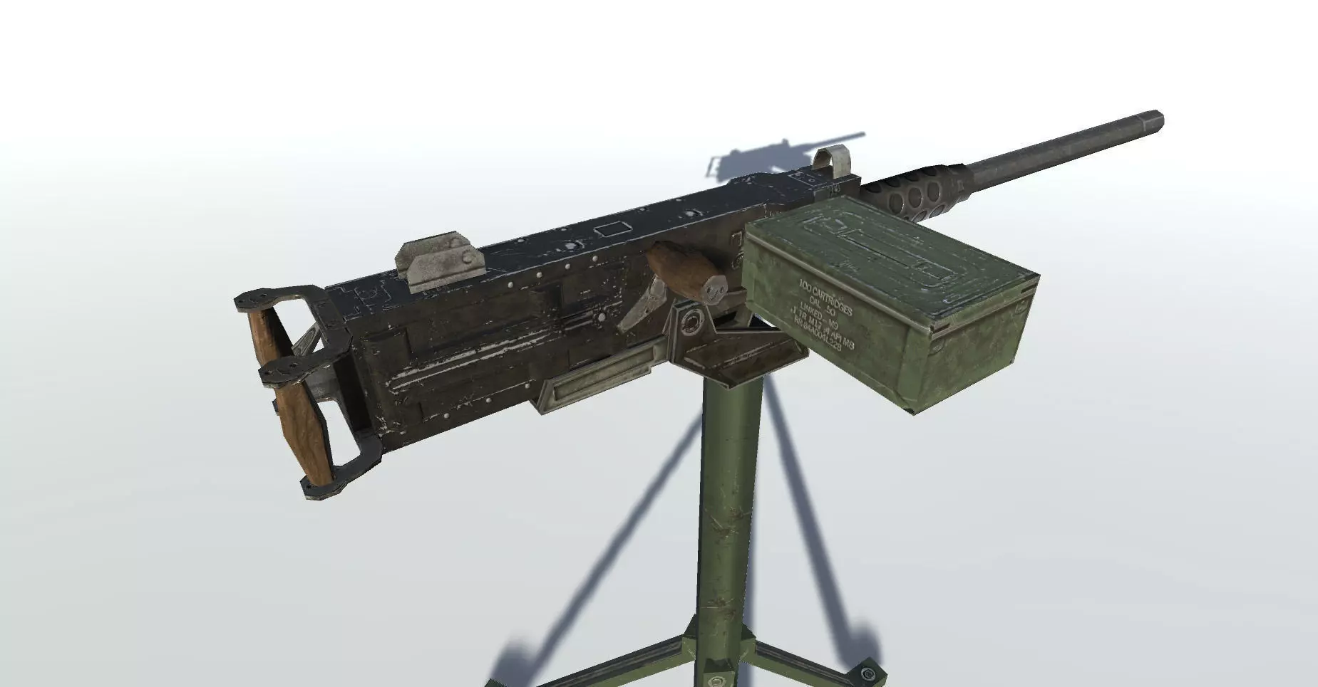 Browning M2 50 Low-poly 3D model_0