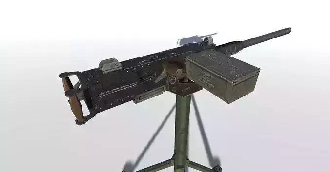 Browning M2 50 Low-poly 3D model