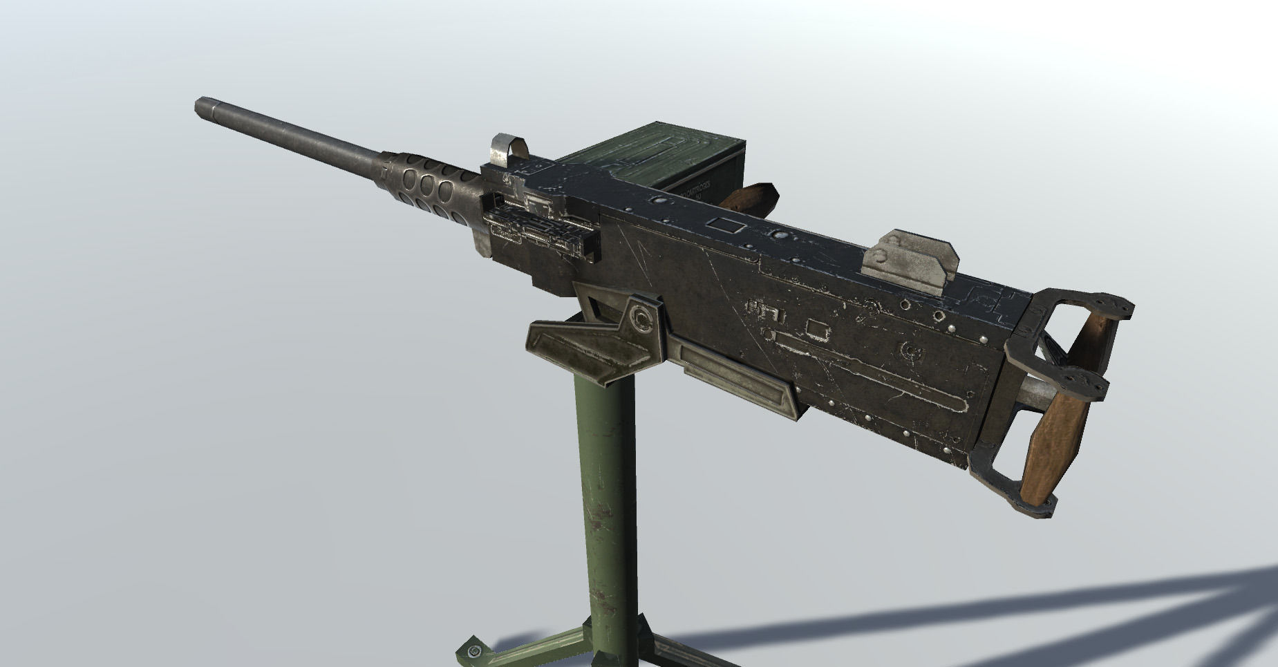 Browning M2 50 Low-poly 3D model_1