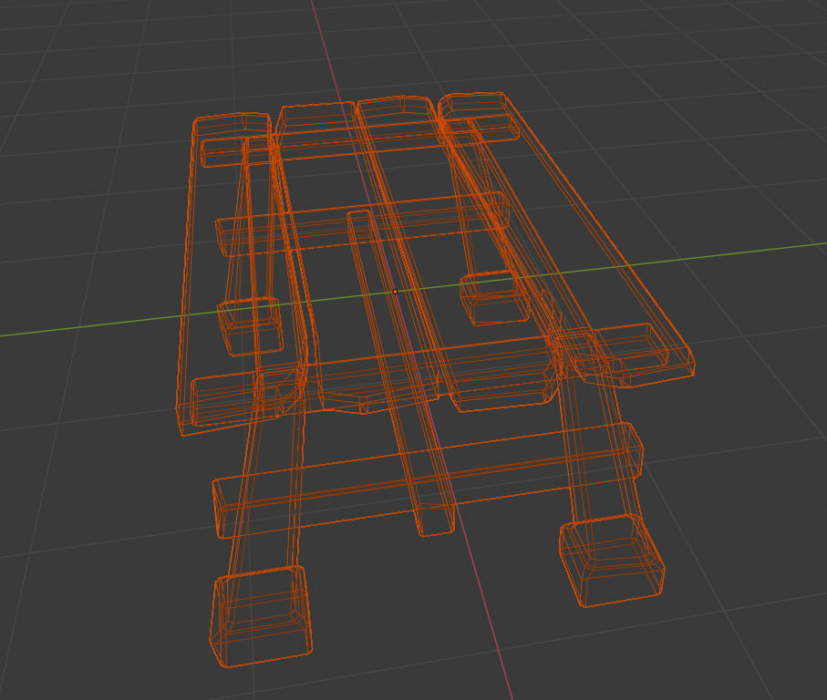 Wooden table Low-poly 3D model_5