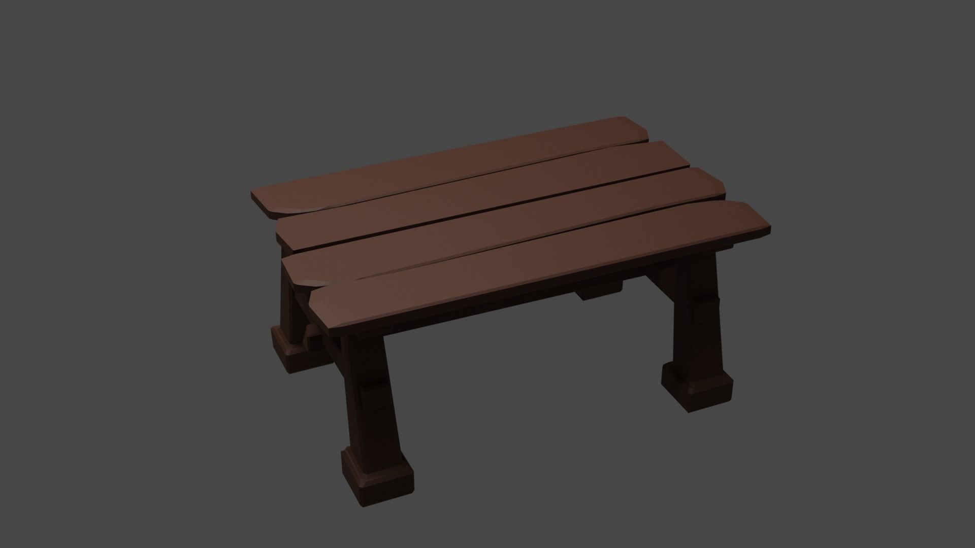 Wooden table Low-poly 3D model_1