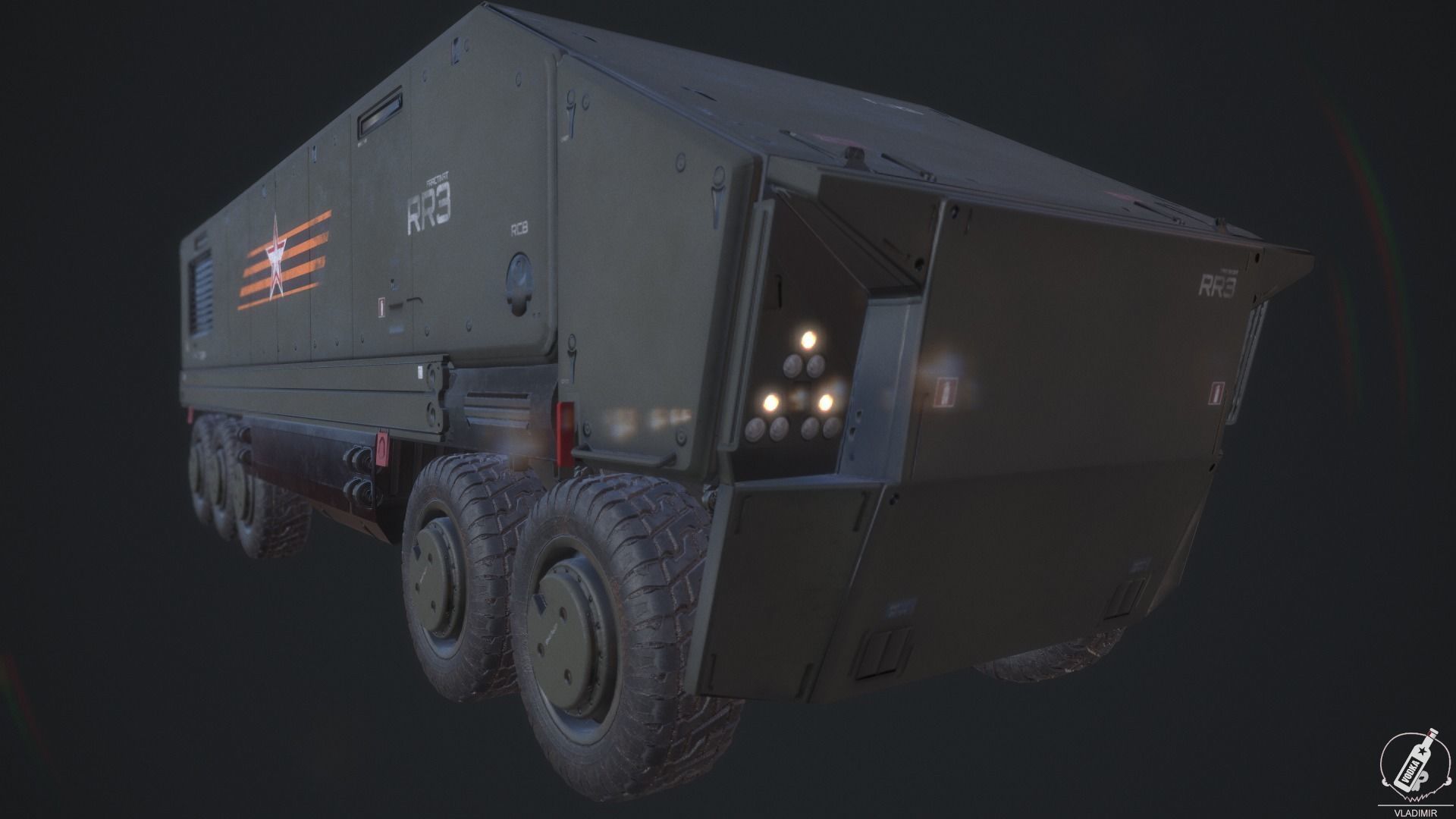 Russian SCIFI APC Low-poly 3D model_1