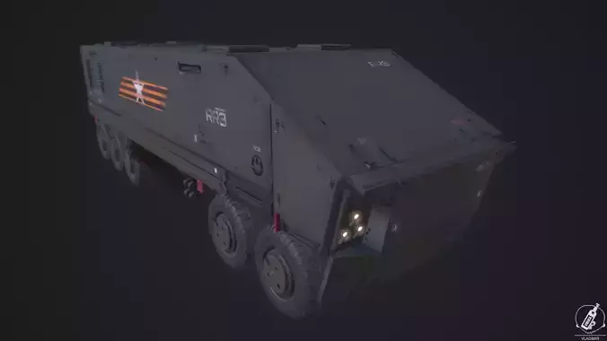 Russian SCIFI APC Low-poly 3D model