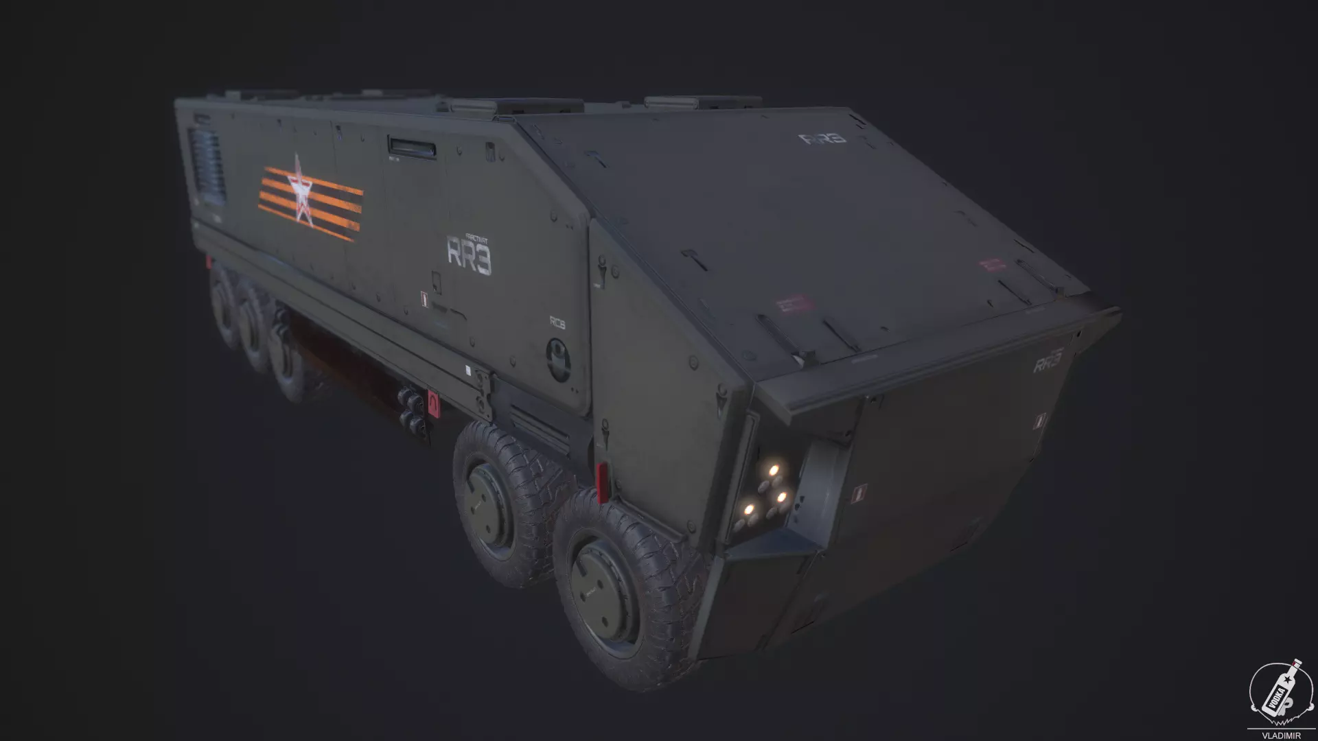 Russian SCIFI APC Low-poly 3D model_0
