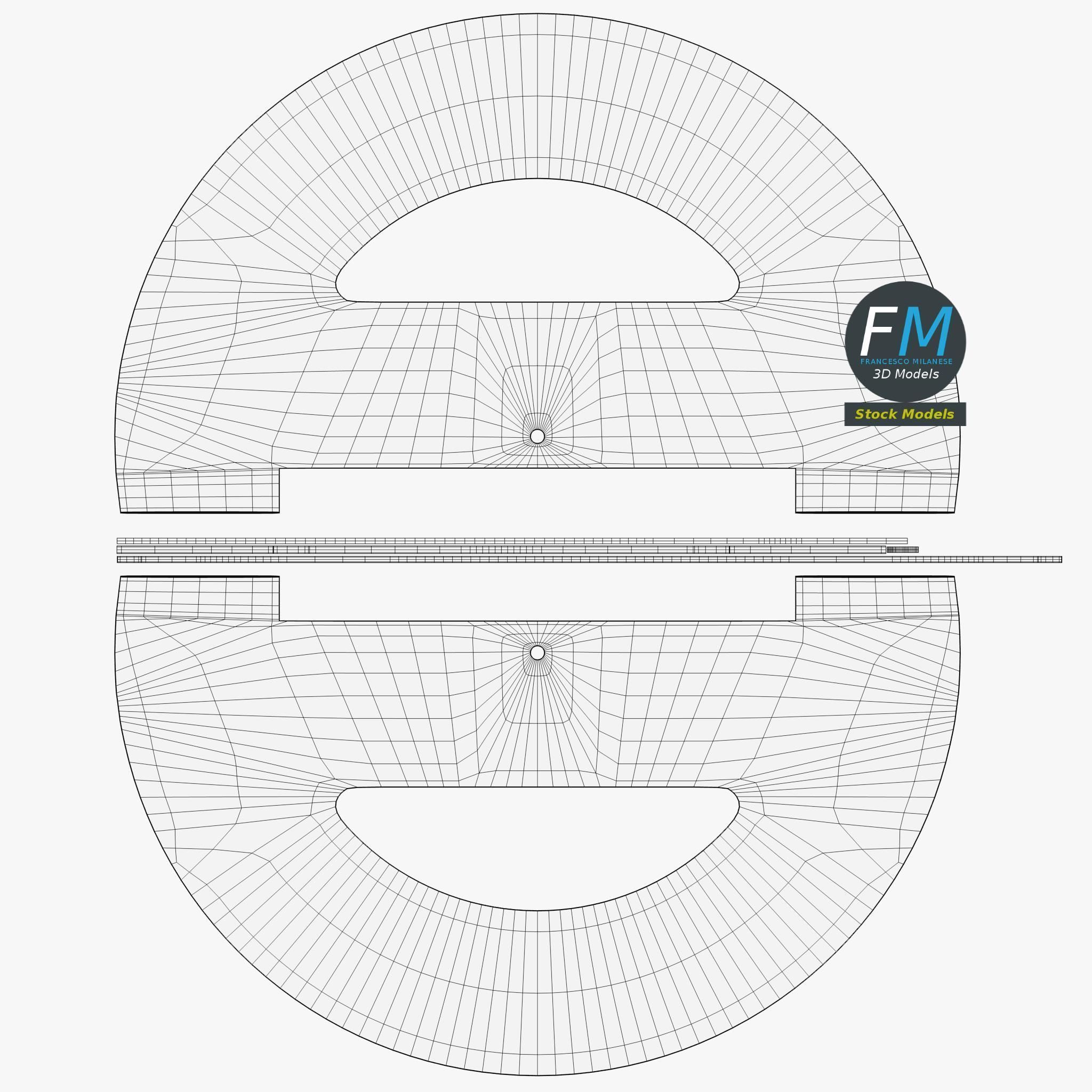 Protractor degree compass 3D model_11