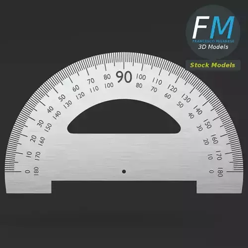 Protractor degree compass 3D model Protractor degree compass 3D model