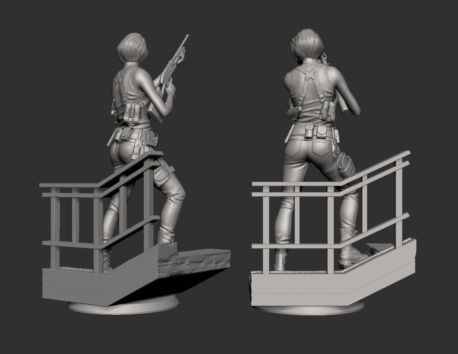 Jill Valentine Statue - Resident Evil 3 3D print model_20