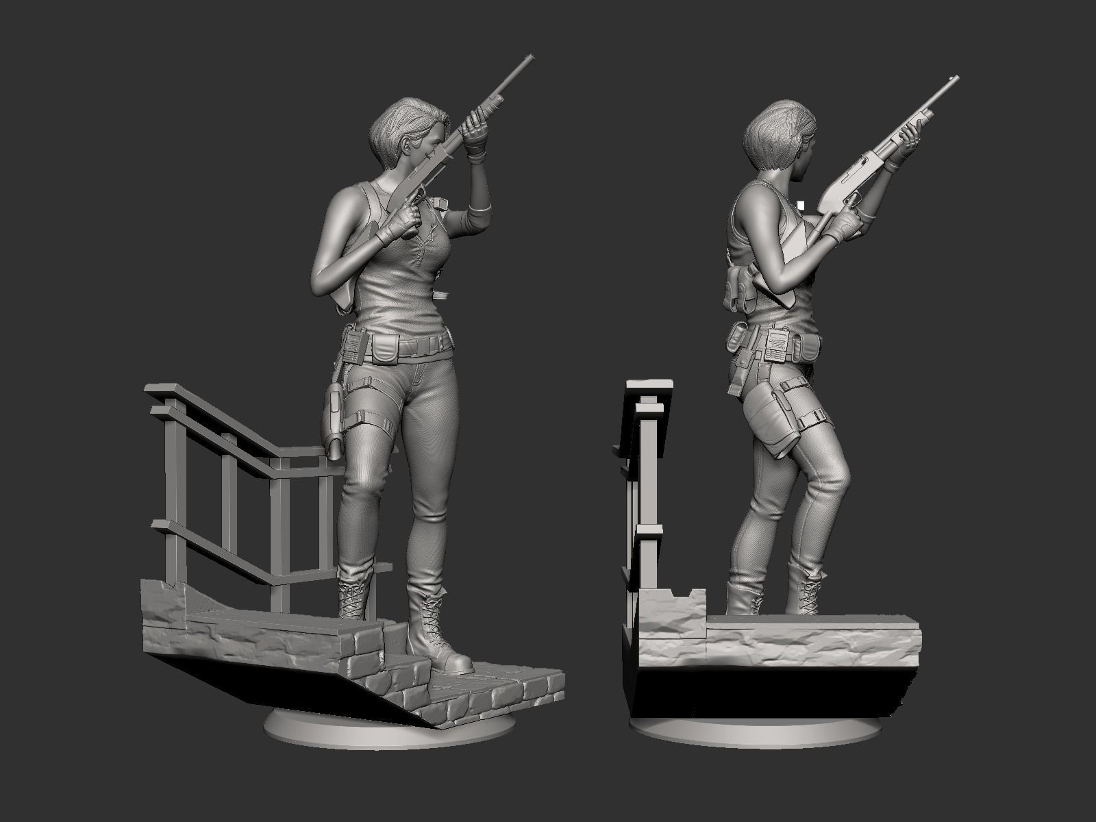 Jill Valentine Statue - Resident Evil 3 3D print model_19