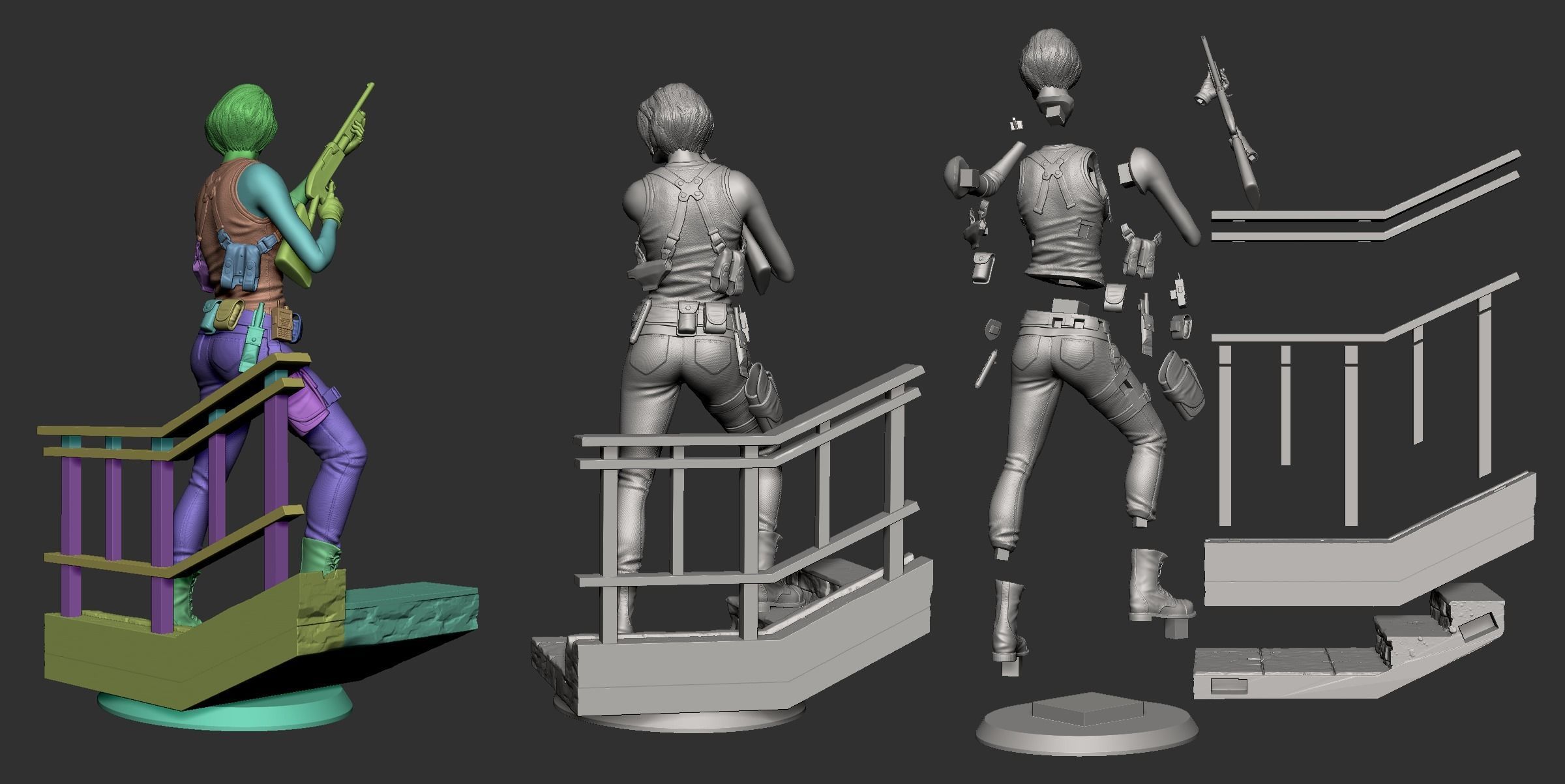 Jill Valentine Statue - Resident Evil 3 3D print model_23