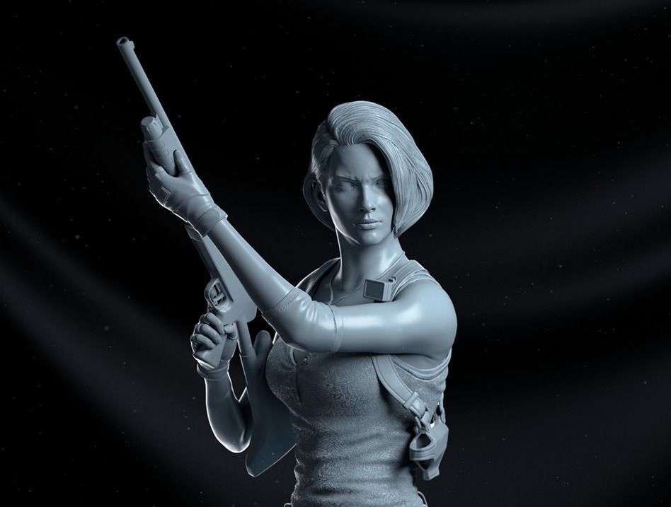 Jill Valentine Statue - Resident Evil 3 3D print model_4