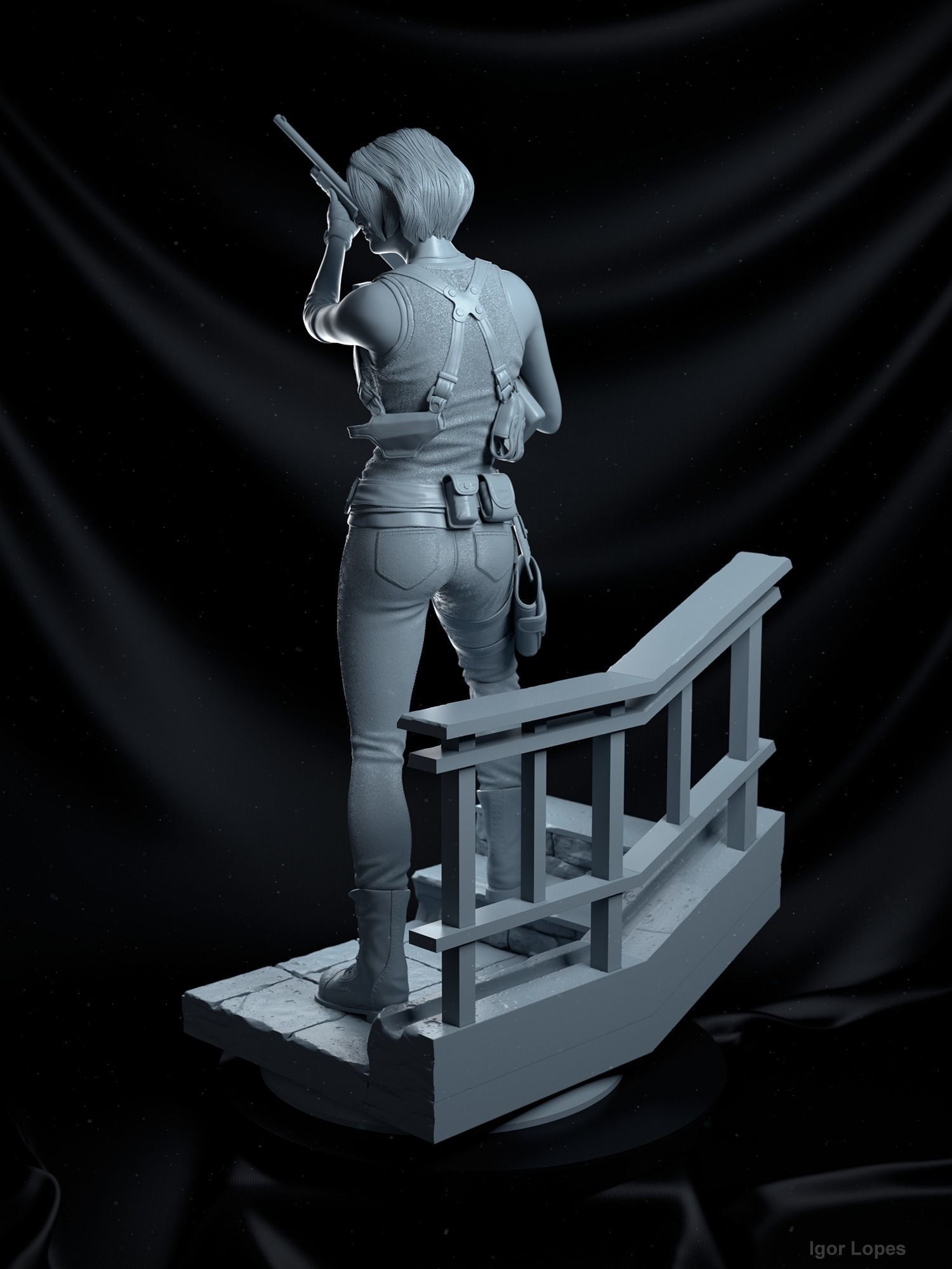 Jill Valentine Statue - Resident Evil 3 3D print model_11