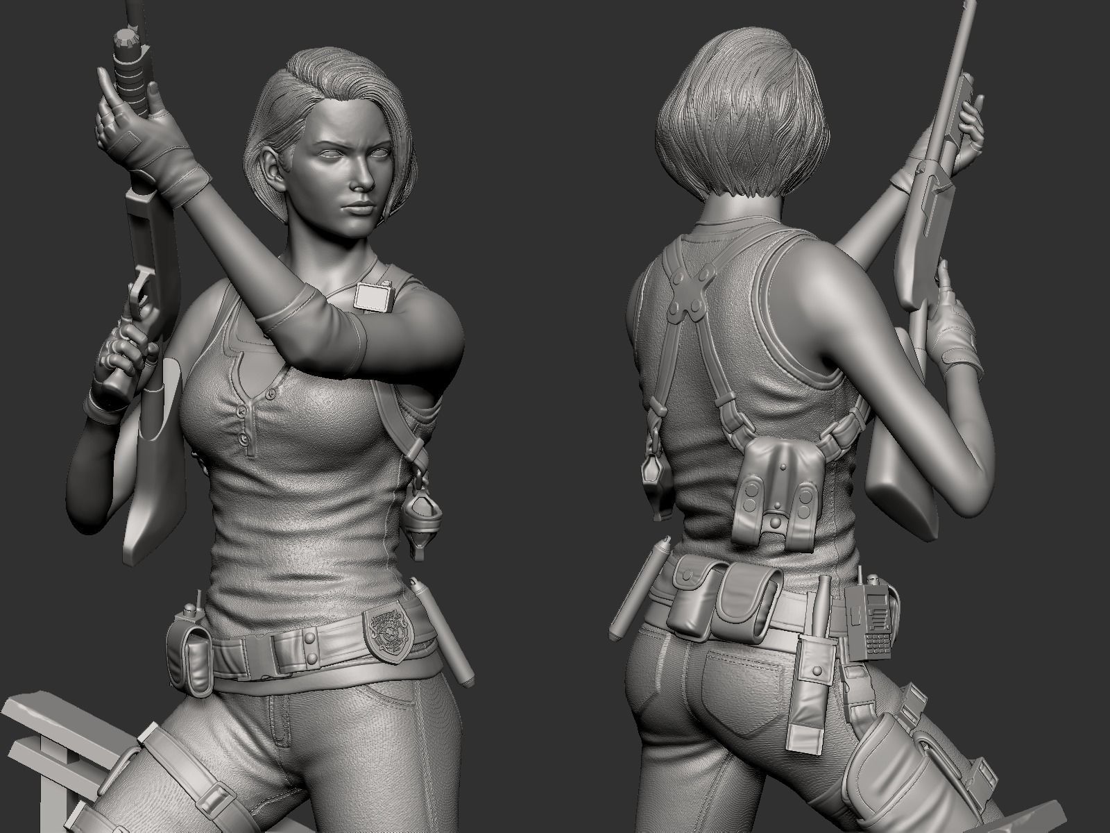 Jill Valentine Statue - Resident Evil 3 3D print model_14